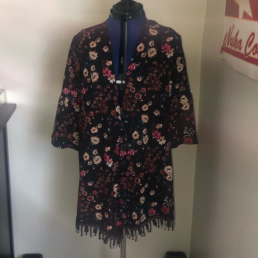 Black and Floral Duster